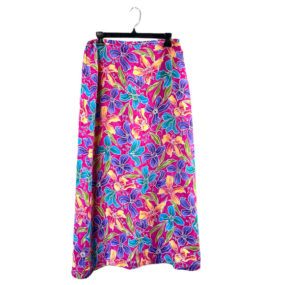 Vintage Vibrant Floral Madison Studio Silk Skirt 10 - Picture 1 of 6